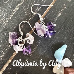 Chandelier amethyst gem earrings